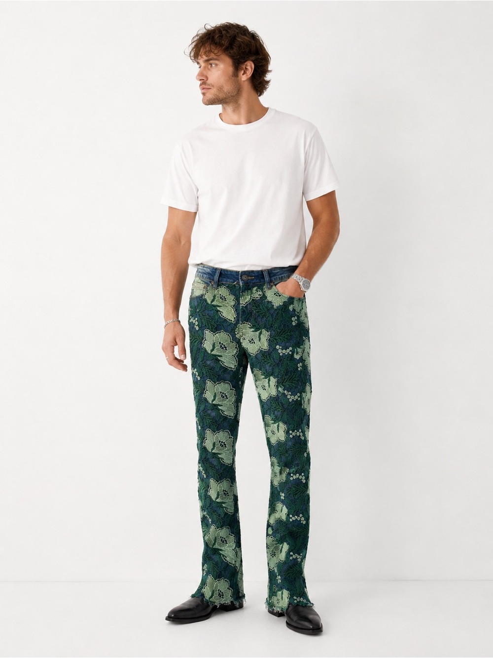VALABASAS Botanic Denim Jeans Lace Streetwear Stacked Limited Edition 29